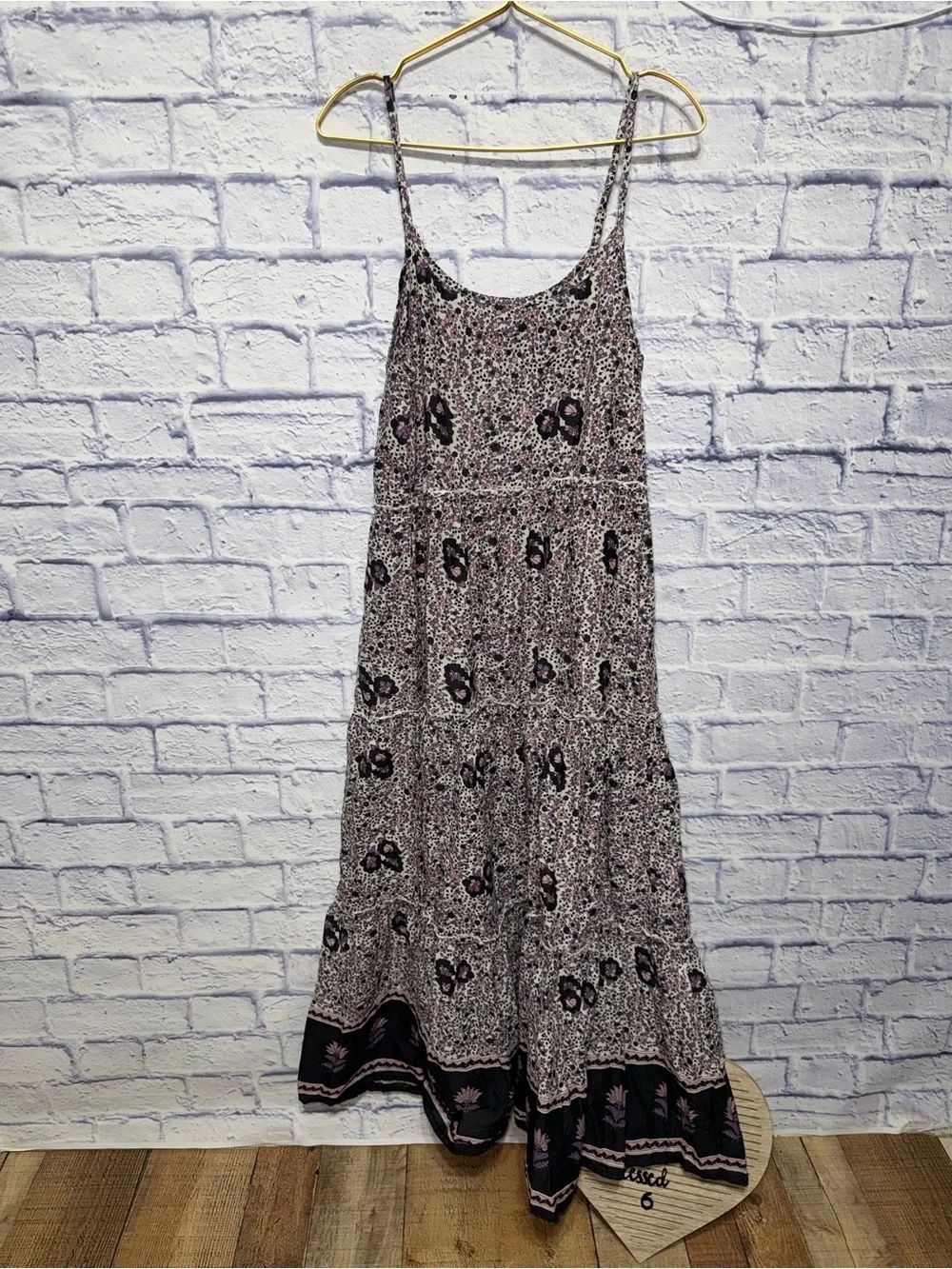 Natural Life Floral Maxi Dress Womens XS/S Spaghetti Strap Bohemian‎ Casual
